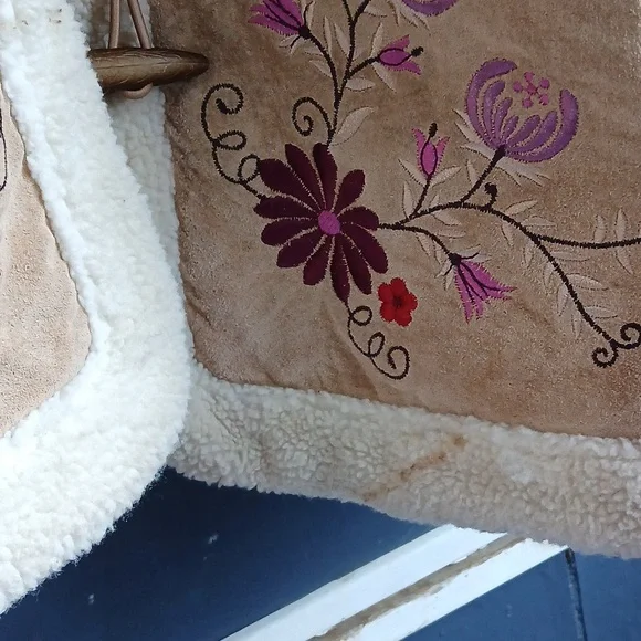 St. John's Bay Leather Tan Embroidered Jacket Size 3x - Picture 2 of 7